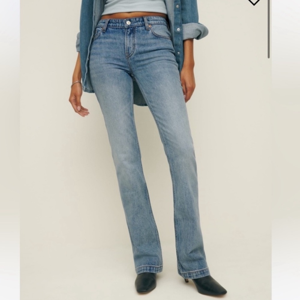 Reformation Light Blue Straight-Leg Jeans